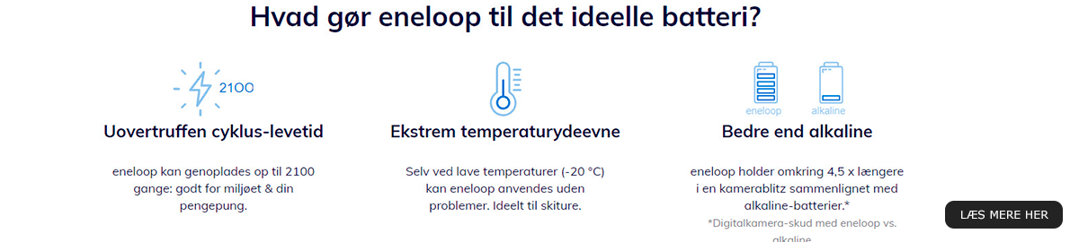 ENELOOP er et foropladet og energibesparende batteri med lang levetid - Batteribyen