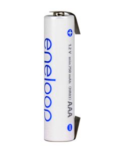 Batteria ricaricabile Panasonic eneloop AAA / R03 con linguetta di saldatura C - 1 pz.
