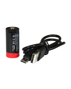 JAPCELL JC123AB - CR123 Batteria ricaricabile Li-ion da 3.7V 820mAh inclusa con cavo di ricarica USB-C