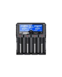 Caricabatterie Xtar DRAGON VP4 Plus con display LCD per batterie al litio (incl. tester e caricabatterie da 12 V)