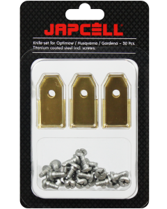 30x Lame per Husqvarna Automower / Gardena / Greenworks Optimow - Acciaio rivestito in titanio incl. viti - Japcell