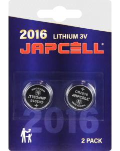 JAPCELL Batterie al litio CR2016 - confezione da 2 pezzi
