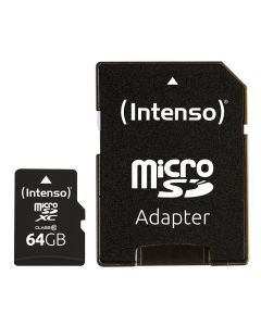 Intenso® 64 GB Micro SD Scheda di Memoria con Adattatore Class 10