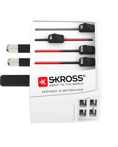 Adattatore da viaggio Skross "Hele Verden" per USB (4x USB-A)