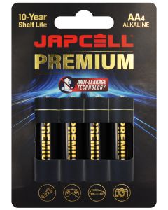 Batterie alcaline AA Premium Japcell - 4 pezzi Blister