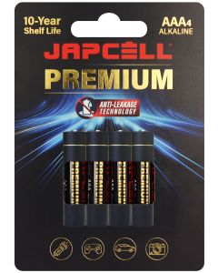 Batterie alcaline Japcell Premium AAA - 4 pezzi Blister