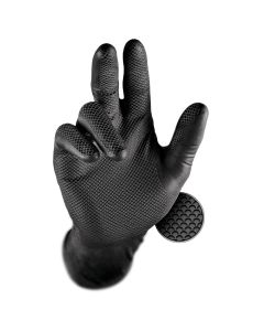 Grippaz 246 guanti in nitrile resistenti, senza polvere, per alimenti - Taglia. M/8 - 50 pezzi per scatola