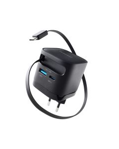 Caricatore GaN multiporto Intenso® USB-C/USB-A 65W con cavo USB-C - Nero
