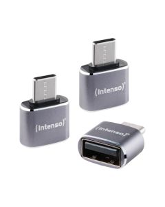 Adattatore Intenso da USB-A a USB-C in alluminio - 3 pezzi.