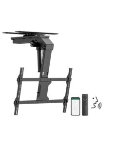 Supporto a soffitto motorizzato e pieghevole per SMART TV con app e telecomando, da 37" a 75".