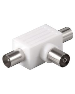 Adattatore coassiale a T: 2x maschio coassiale - femmina coassiale - plastica - 1 pezzo.