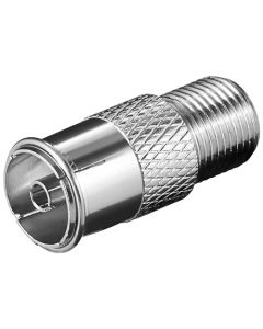 Adattatore F: F femmina - femmina coassiale - 1 pezzo.