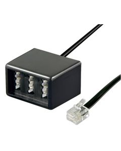Adattatore 3 TAE N/F/N femmina a RJ11/RJ14 maschio (6P4C) - 1 pezzo.