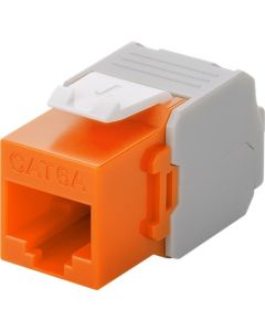 CAT 6a  RJ45 Stik, ikke afskærmet, orange-hvid