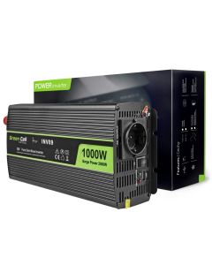 Green Cell Inverter per auto 12V – 230V, 1000W/2000W Onda sinusoidale pura