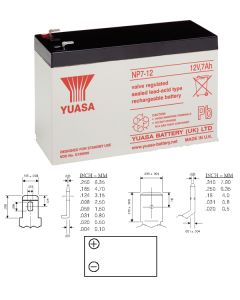 NP7-12 Yuasa Blybatteri - 12V 7Ah (4,8mm)