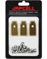 30x Lame per Husqvarna Automower / Gardena / Greenworks Optimow - Acciaio rivestito in titanio incl. viti - Japcell