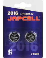 JAPCELL Batterie al litio CR2016 - confezione da 2 pezzi